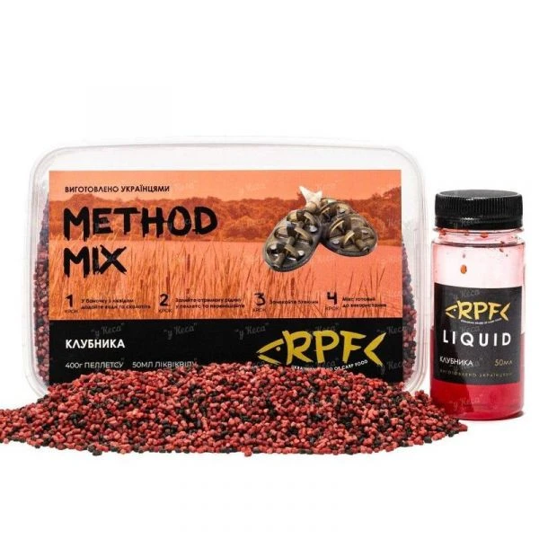 Метод микс RPF Classic 400г пелетс 2мм + 50мл ликвида Клубника фото