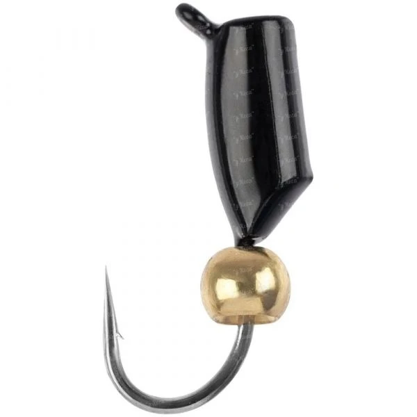 Мормишка Viking Fishing гвоздик 2mm 0.35g чорний намистина золото фото