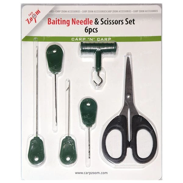 Набор карповый Carp Zoom Baitining Needle & Scissors Set 6pcs CZ1135 фото
