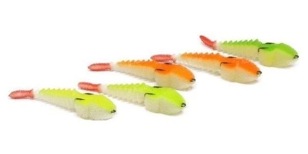 Набор поролоновых рыбок Levsha 3D Stream 10см Fluo WOr,WOr,WGr,WLgr,WYellow 5шт фото