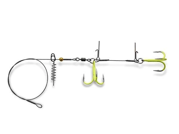 Оснастка для силикона Gurza Stinger Pike Rig Duo ST36 CHuv №1/0 желтые фото