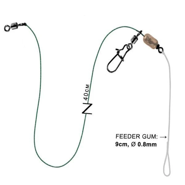 Оснастка ПМ Running Feeder Rig + Feeder Gum 0.8mm FU180778 фото