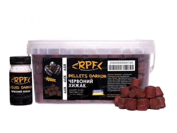 Пеллетс на Сома RPF "DARKON" Червоний Хижак 2кг + 80мл Ліквіду фото