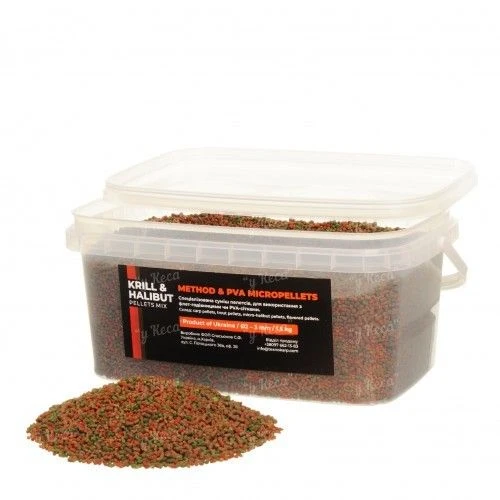 Пеллетс Технокарп Method & PVA Micro Pellets 1.5кг Krill-Halibut Mix фото