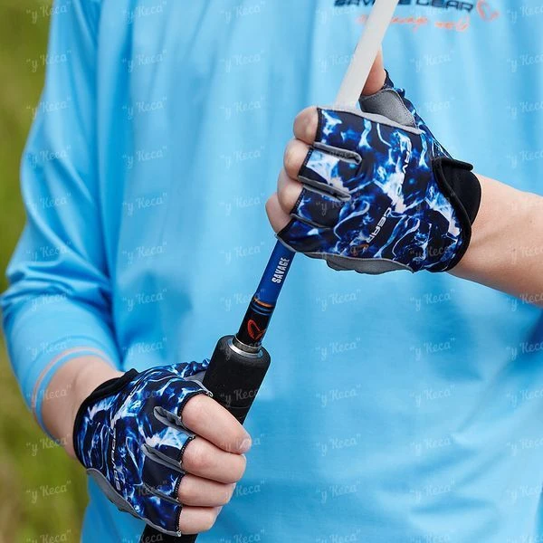 Перчатки Savage Gear Marine Half Glove Sea Blue фото