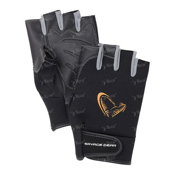Рукавички Savage Gear Neoprene Half Finger Black фото