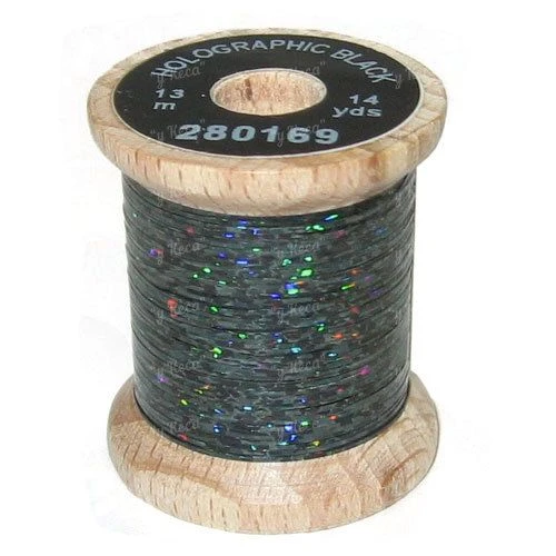 Плоский люрекс Sybai Holographic Flat Tinsel - Black фото