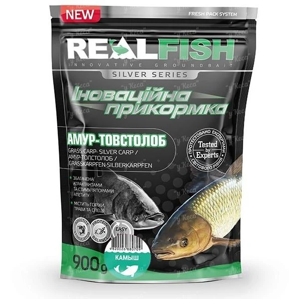 Прикормка RealFish Амур-Толстолоб Камыш 1кг фото