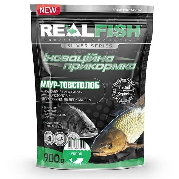 Прикормка RealFish Амур-Товстолоб Укроп 1кг фото