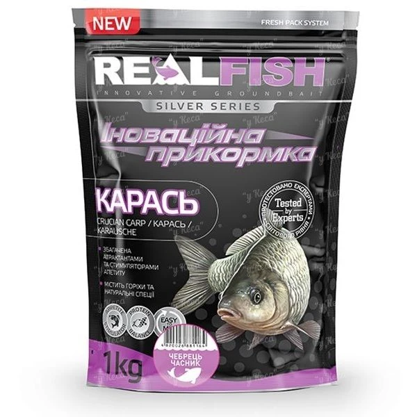 Прикормка RealFish Карась Чебрець-часник 1кг фото