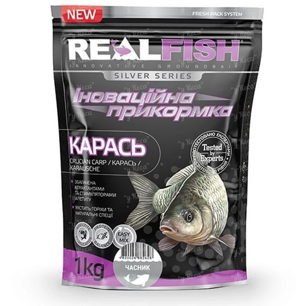 Прикормка RealFish Карась Чеснок 1кг фото