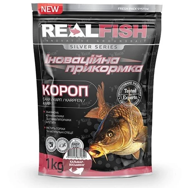 Прикормка RealFish Карп Кальмар-Восьминог 1кг фото