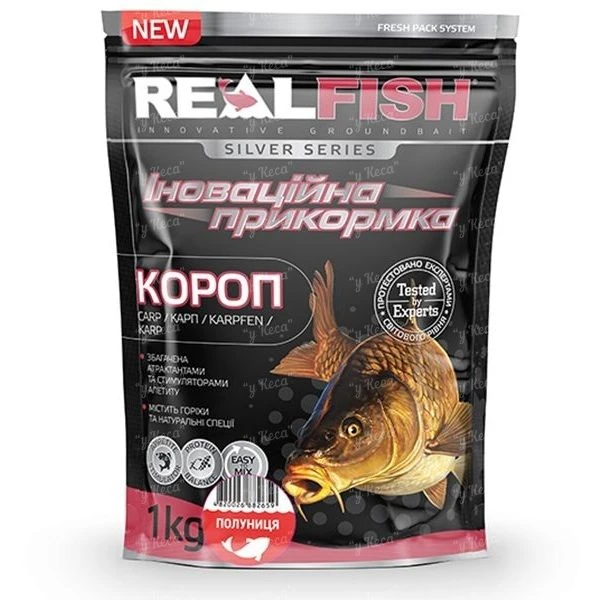 Прикормка RealFish Карп Клубника 1кг фото