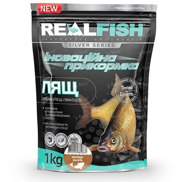 Прикормка RealFish Лещ корица-ваниль 1кг  фото