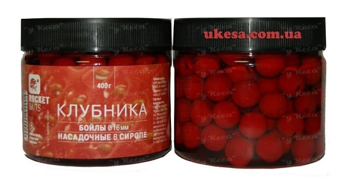 Бойлы Rocket Baits в сиропе 15мм Клубника фото