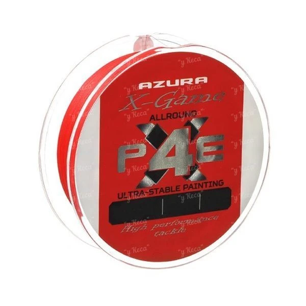 Шнур Azura X-Game PE X-4 150m #0.4 7lb Fiery Red  фото