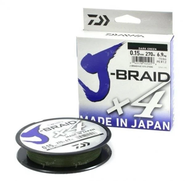 Шнур Daiwa J-Braid x4 135m 0.07 mm Dark Green фото