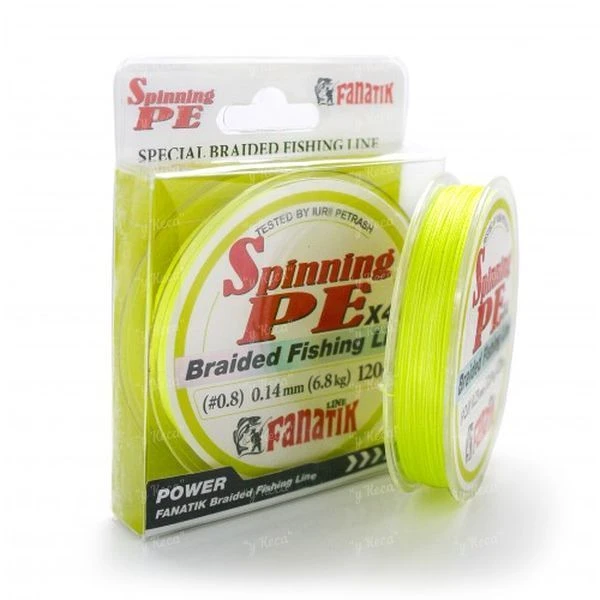 Шнур Fanatik Spinning PE X4 120м Yellow 1.2/0.18мм фото