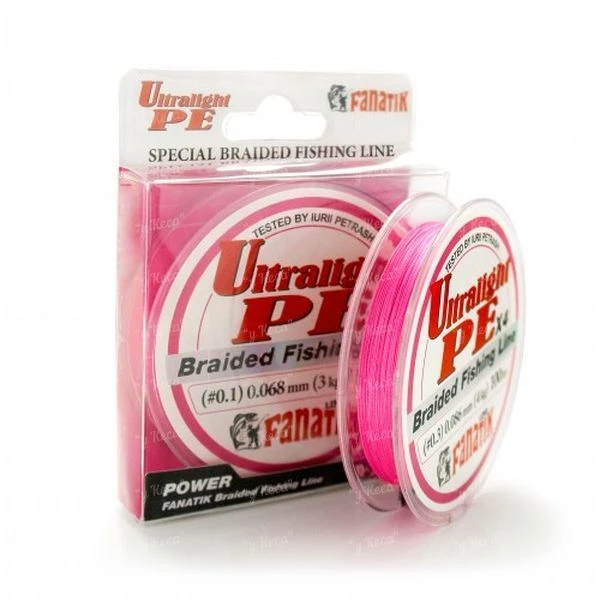 Шнур Fanatik Ultralight PE X4 100м Pink 0.2/0.074мм фото