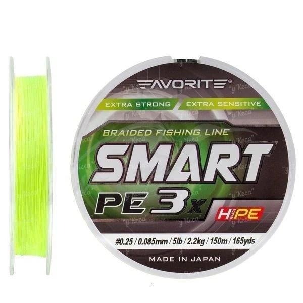 Шнур Favorite Smart PE 3x 150m #1.2 Fluo yellow фото
