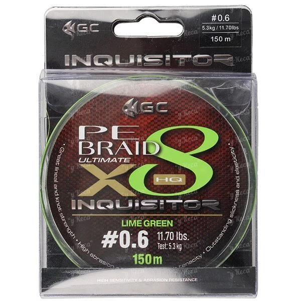 Шнур Golden Catch Inquisitor X8 Lime Green 150м #0.8 фото