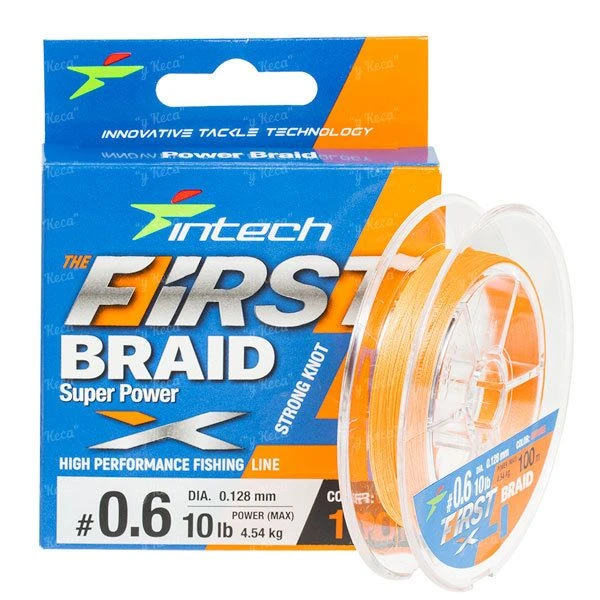 Шнур Intech First Braid X4 Orange 100м #0.6 10lb фото