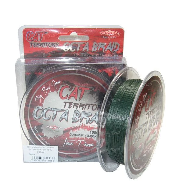 Поводковый материал для сома Mikado Cat Territory Octa Braid Green 30м 1.2мм фото