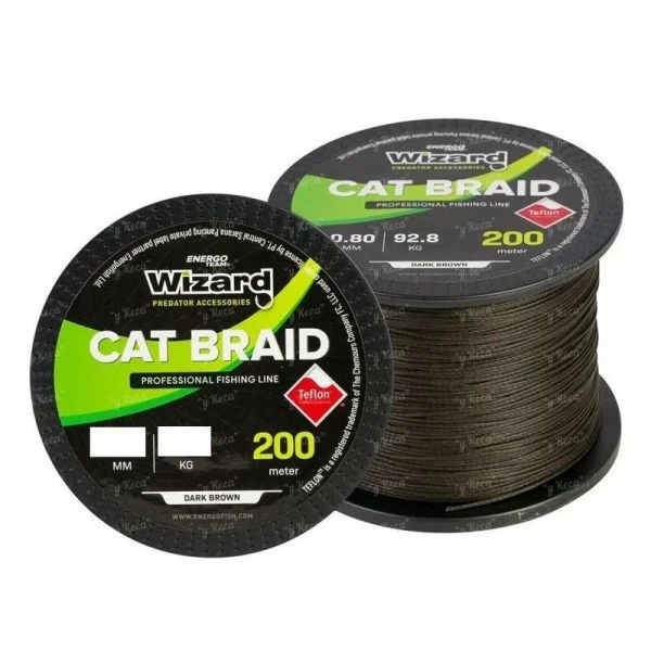 Шнур на сома Energofish Wizard Cat Braid Dark Brown 0.5мм 200м фото