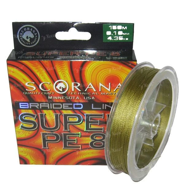 Шнур Scorana Super PE X8 0.15мм 150м Green фото