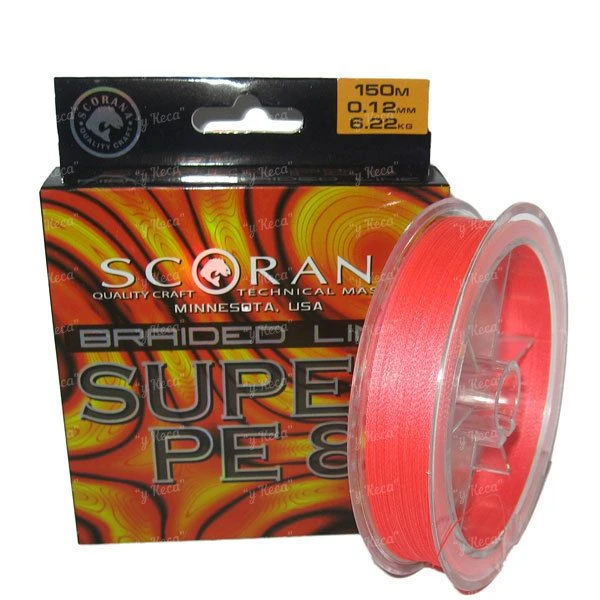 Шнур Scorana Super PE X8 0.10 мм 150м Orange фото