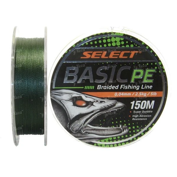 Шнур Select Basic PE 150м 0.14мм темно зеленый 15lb/6.8кг фото