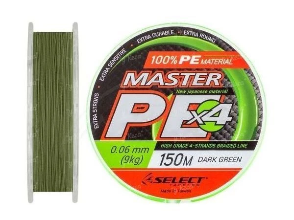 Шнур Select Master 150м 0.08 темно зеленый  фото