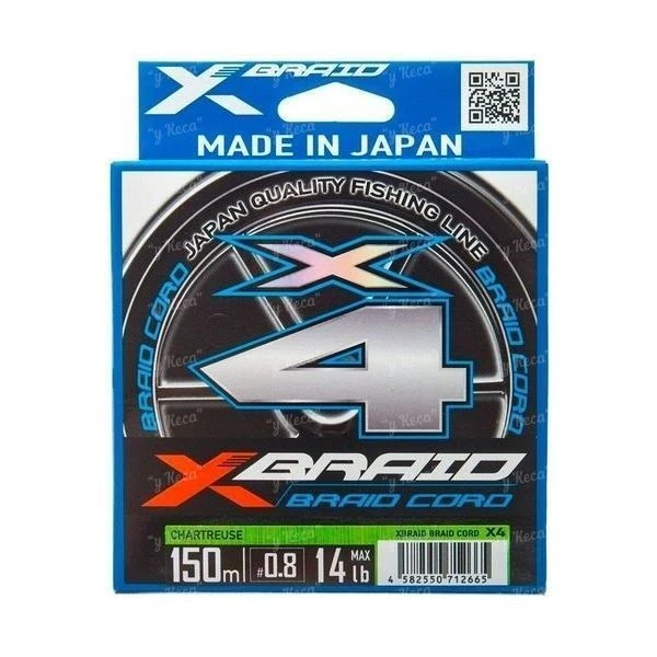Шнур X-Braid Braid Cord x4 Chartreuse 150м #0.6 max 12lb фото