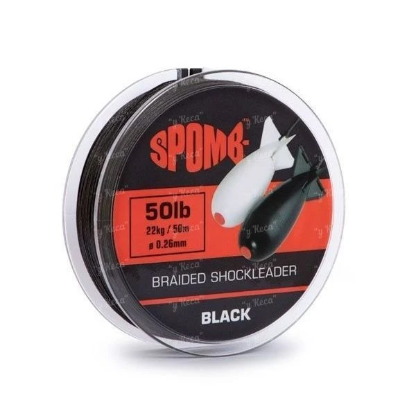 Шок лидер Spomb Braided leader Black 50м 0.26мм 50lb фото