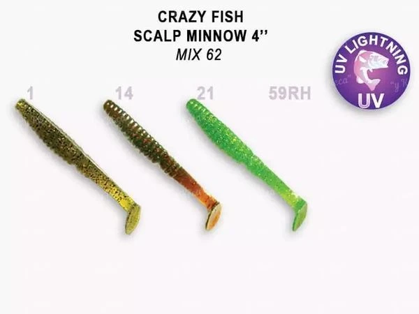 Силикон Crazy Fish Scalp Minnow 10см M62 фото