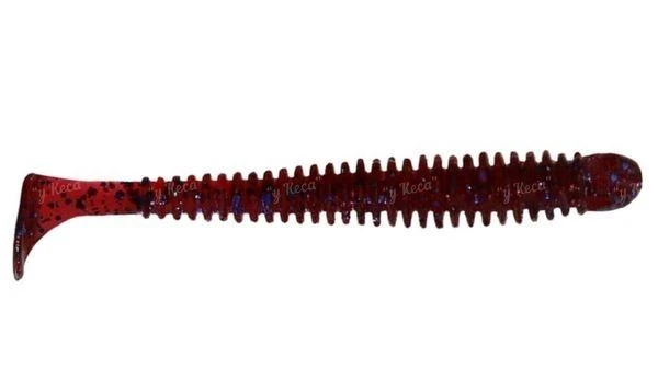 Виброхвост Crazy Fish Vibro Worm 3" 73 Blue Ruby 7.5см 5шт фото