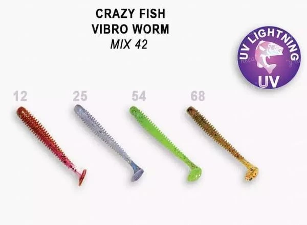 Виброхвост Crazy Fish Vibro Worm 5см M42 фото