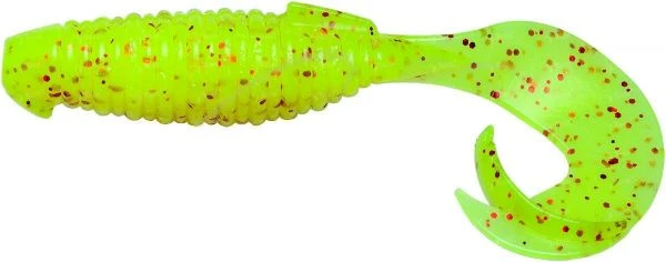 Силикон Keitech Flapper Grub 4.0" PAL#01 Chartreuse Red flc 7шт фото