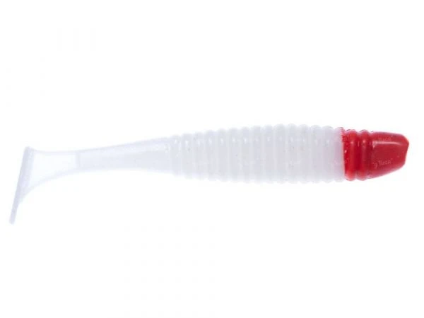Силікон Angry Baits Shiner 4.0" White Red Head UV 4шт фото