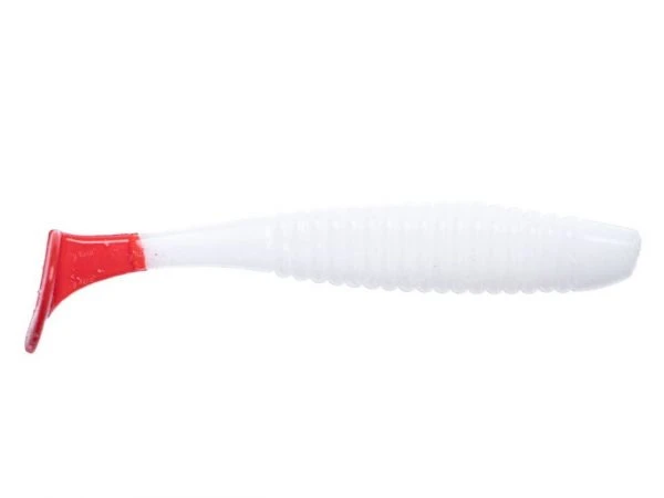 Силікон Angry Baits Shiner 3.0" White Red Tail UV 6шт фото