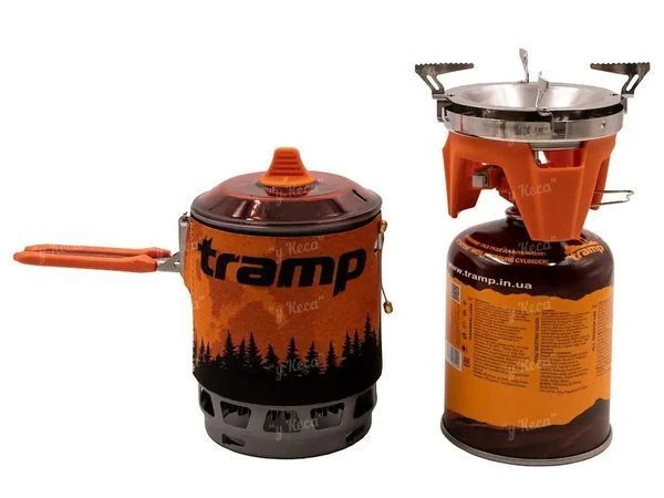 Система для приготовления пищи Tramp 1л с пьезоподжигом TRG-115-orange фото