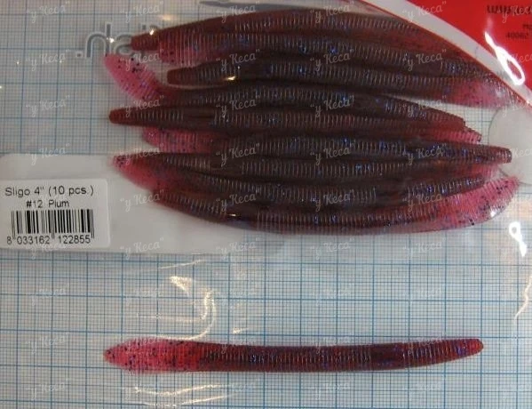 Molix Sligo Worm 4" 10шт #12 Plum фото