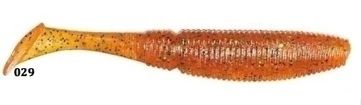 Sakura Slit Shad 2" 20шт #029 PUMPKIN W/BLK &amp; GRN фото