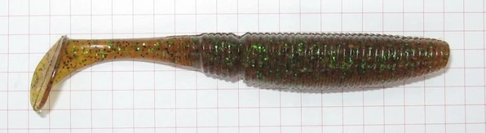 Sakura Slit Shad 3.3" 10шт #029 Pumpkin w/Black & Greem фото