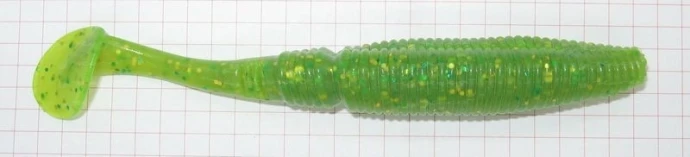 Sakura Slit Shad 4" 8шт #043 Chartreuse w/green фото