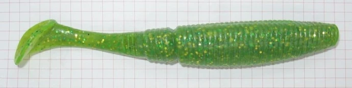 Sakura Slit Shad 5" 4шт #043 Chartreuse w/green фото