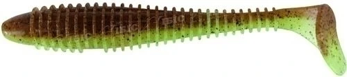 Силикон Keitech FAT Swing Impact 3.8" 401 Green Pumpkin/Chartreuse 6шт фото