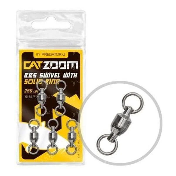 Вертлюг сомовий Catzoom black nickel №8 250lb 38мм 5шт CZ2940 фото