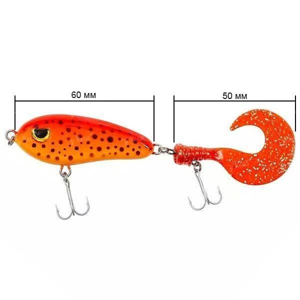 Воблер Fladen Scary Tail 60SS 18g Orange Black Dots фото