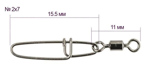 Застежки с вертлюгом Gamakatsu Hyper Strong Snap+Swivel №2*7 4шт фото